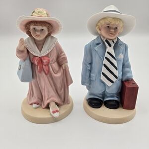 Vintage Set of 2 Homco 1488 Boy Girl Dress Up Figurines